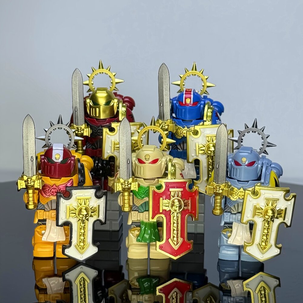 Grimdark Power Armor Minifigures | 5-Figure Crusader Battle Squad